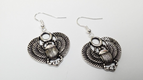 Preview: Skarabäus Ohrringe silberfarben